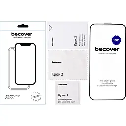 Захисне скло BeCover для Apple iPhone 15 Pro Max 10D Black (711332) - мініатюра 2
