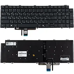 Клавіатура для ноутбука DELL (Latitude: 5550) rus черная без рамки подсветка клавиш (2024)