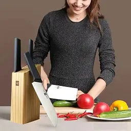 Комплект із 4 кухонних ножів сталевих на підставці Huo Hou Knife Set (HU0059) - мініатюра 7