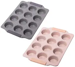 Форма для випікання кексів Marble, 12 осередків Kamille 38х26х3 см kuh0006936 - мініатюра 1