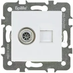 Розетка Brille RB-1TV + 1TF біла (42-027)
