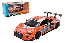Іграшкова машинка гоночна Audi R8 LMS 1:24 Автопром світлозвукові ефекти металева 68291A(O), кор. 26,5х13,5х12см