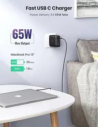 Зарядний пристрій 4 порти Ugreen CD224 65W GaN Charger (70774) - мініатюра 3