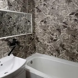 Самоклейка декоративна 3D панель 3D Loft під  цеглу чорний мармур в рулоні 3080x700x3мм - мініатюра 7