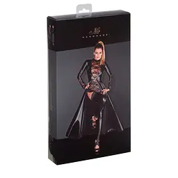 Сукня-плащ з мокрим ефектом Noir Handmade F128C Powerwetlook gown coat, M - мініатюра 4