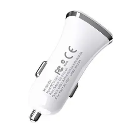 Автомобільний зарядний пристрій Hoco Z31 QC3.0 White 2 USB+ USB Cable Type-C - мініатюра 3
