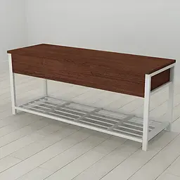 Банкетка з ящиком Ferrum-decor Дрейк 2 550x1200x400 метал Білий ДСП Венге 16 мм (FRD-105308)