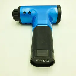 Акумуляторний масажер для тіла м'язовий портативний ручний 4 насадки Fascial Gun MP-320 синій - мініатюра 3