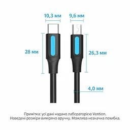 Кабель Vention COWBD USB-C - Mini-USB 0,5 м чорний (COWBD) - мініатюра 3