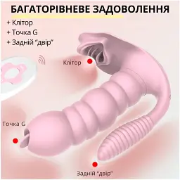 Вібратор 3 в 1 I'MCUM Caterpillar Fantasy Рожевий (IM-KCD226) - мініатюра 5
