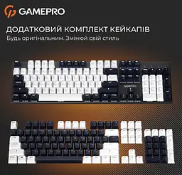 Механічна ігрова клавіатура GamePro MK-144-B Hot-Swap Outemu Red Switch USB Black-White - мініатюра 10