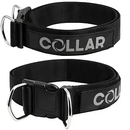 Нашийник з нейлону "POLICE" №2 регульований на липучці (ширина 25мм довжина 30-55см) чорний