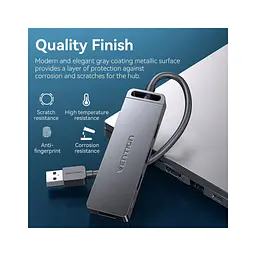 Концентратор Vention USB 3.0 to 4xUSB 3.0 Hub With Power Supply 0.15m black (CHLBB) - мініатюра 4