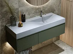 Умивальник Miraggio VIOLA 1200 R (8813432) Miramarble, Глянцевий, Накладний/Підвісний/Врізний, Білий - мініатюра 6