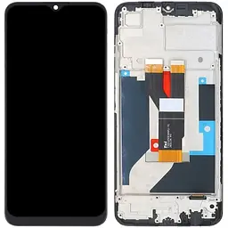 Дисплей Realme C11 2021/C20/C20A/C21/Narzo 50i чорний, оригінал PRC, з рамкою