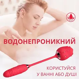 Вібратор та вакуумний стимулятор для клітора I’MCUM Dual Bloom 10 режимів всмоктування та вібрації Червоний (IM-KMG002) - мініатюра 7