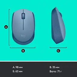Миша Logitech M171 Wireless Mouse Синьо-сірий (6857589) - мініатюра 8