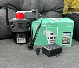 Подвійна IР камера зовнішнього спостереження 4G 3G від сім картки SIM 3MPx+3MPx 2 незалежних об'єктива вулична нічна камера відеоспостереження додаток V380Pro UKC SD39G 4G - мініатюра 7