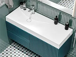 Умивальник Miraggio VIOLA 1200 L (0002660) Miramarble, Глянцевий, Накладний/Підвісний/Врізний, Білий - мініатюра 8