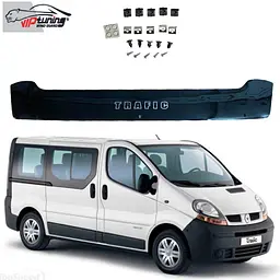 Дефлектор капоту мухобійка для Renault Trafic 2001-2014 Короткий Євро Кріплення (Vip Tuning) RL55