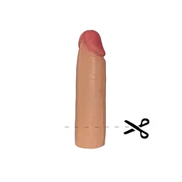 Силіконова насадка для фалоса Lovetoy Revolutionary Silicone Nature Extender Flesh, Add 1, +2.5 см (тілесний) - мініатюра 7