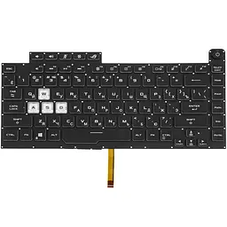 Клавіатура для ноутбука ASUS (G531 series) rus, black, без фрейма, підсвічування клавіш (RBG 16 pin) - мініатюра 2