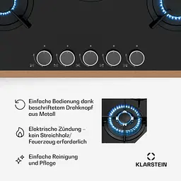 Варильна поверхня газова Klarstein Klarstein Lumiflame (10046710) - мініатюра 5