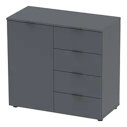 Комод Doros Рон 1 1 фасад 4 шухляди Графіт 80х38х81 (41516006)