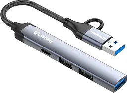 USB хаб СolorWay USB-A/USB-C 4-в-1 USB2.0х2/USB3.0/USB-C2.0 - мініатюра 2