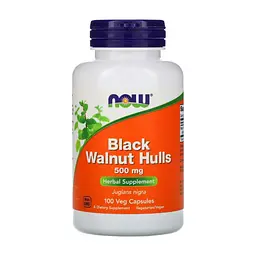 Травы Now Foods Черный Орех 500 мг, Black Walnut Hulls, 100 вегетарианских (NOW-04606)