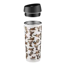Термокружка Ardesto Coffee Time Animals Yorkie 450мл, нержавіюча сталь, сіро-бежевий (AR2645YT) - мініатюра 2
