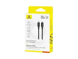 Кабель USB Type-C BASEUS Silky Series USB Type-C to USB Type-C 100W 1m Black (P10377704113-00) - мініатюра 5