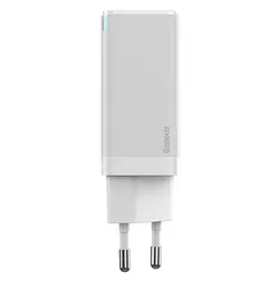 Мережевий зарядний пристрій Baseus GaN2 Q.Charger C+C 45W With Mini Cable Type-C toType-C 60W White CCGAN-M02 - мініатюра 6