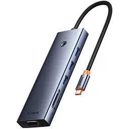 Перехідник HUB UltraJoy 10-Port (Type-C to HDMI+VGA+USB3.0*3+PD+RJ45+SD/TF3+3.5 мм) (80C8) Sla Baseus teh0030561