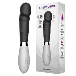 Вібратор Latetobed Louver, 20,3 см (чорно-білий) - мініатюра 2