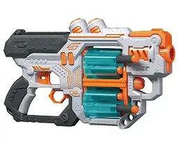 Бластер BH704 Fast Pioneer Manual з подвійним барабаном та м'якими патронами 18шт (6953363093704) - мініатюра 2