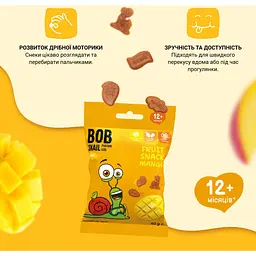 Натуральні снеки для дітей Bob Snail Манго 40 г - мініатюра 2