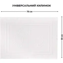 Килимок для ніг та ванної кімнати Idei бавовна жаккард з ніжками 50х70 см білий (8-35875*001) - мініатюра 4