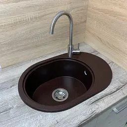 Кухонна мийка Adamant Ovale 610x420x180 mokko 647223, Коричневий - мініатюра 2