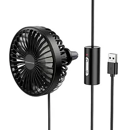 Вентилятор автомобільний Borofone DBF11 three speed USB-A Black - мініатюра 2