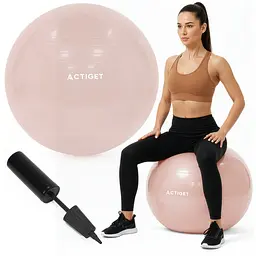 М'яч для фітнесу (фітбол) Actiget 65 см з насосом ACT0143 Light Pink - мініатюра 3