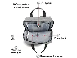 Рюкзак міський Tigernu T-B3355 / grey - мініатюра 5