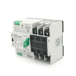Автомат введення резерву (АВР) триполюсний HDQ3-125E/3P, 400V/125A на DIN-рейку для генераторів