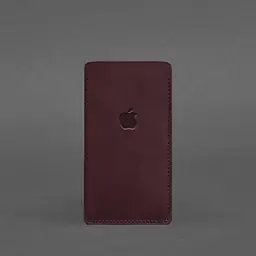 Шкіряний чохол для iPhone 13 Бордовий Crazy Horse - мініатюра 4