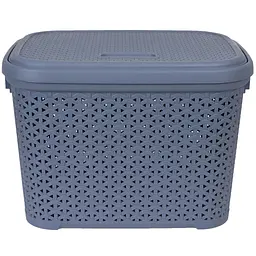 Кошик Diomedea з кришкою 44.5x33.6x31 см 30 л сіро-блакитний (К14-121)  - мініатюра 2
