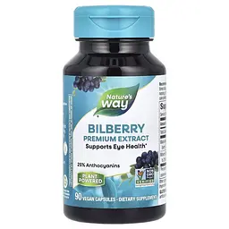 Чорна бузина та екстракт чорниці Nature's Way Bilberry Premium Extract, 90 вегакапсул для підтримки очей та зору