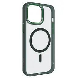 Чехол Apple iPhone 13 Pro Max, Unit MagSafe, зеленый, прозрачный, магсейф, противоударный, магнитный, панель-накладка с поддержкой MagSafe, с поддержкой беспроводной зарядки, TPU+PC, защита всего корпуса, ударопрочный, ArmorStandart (ARM66944)
