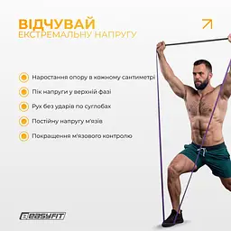 Набір двошарових резинок для підтягування EasyFit Premium 2-63 кг (5 шт) - мініатюра 7