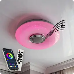 Люстра світлодіодна 517 Dlight RGB з пультом і колонкою 45Вт Білий (02146)