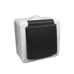 Розетка Lumano AQUA одинарна вологозахисна з кришкою з/з накладна 16А IP54 (18127)